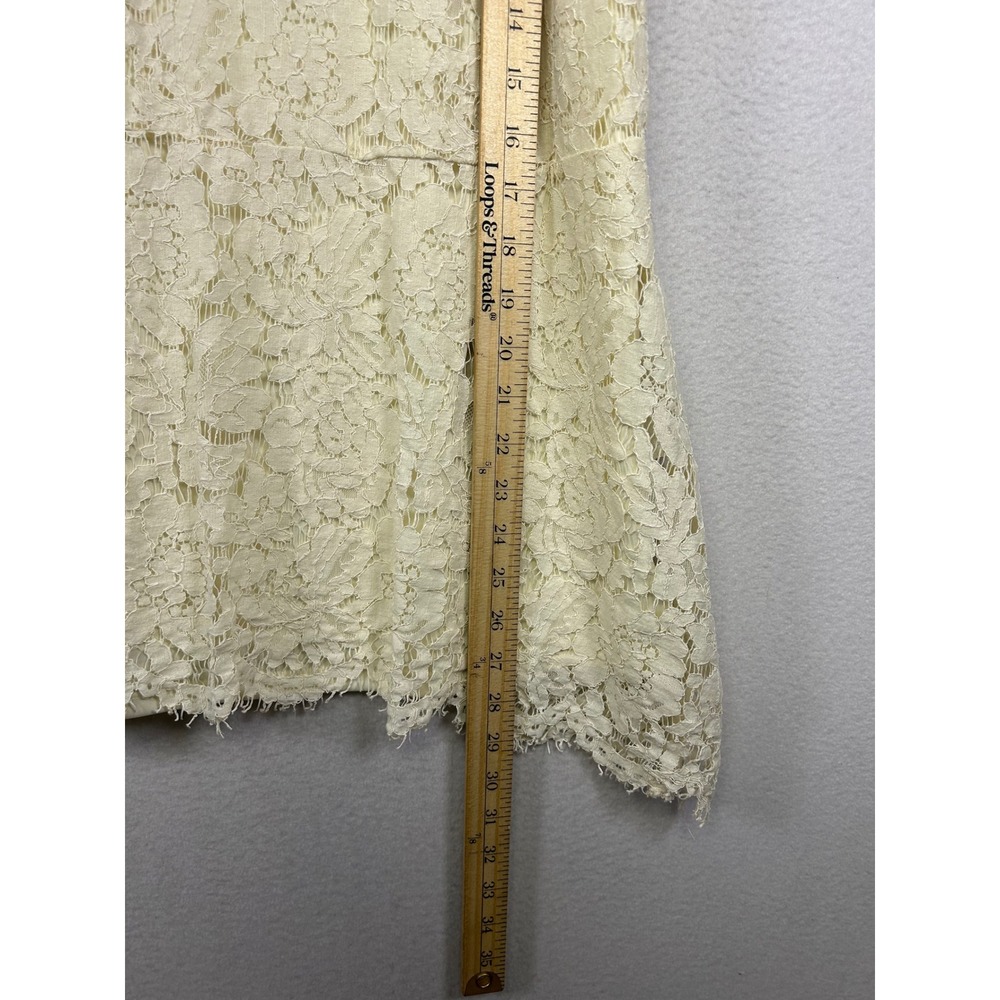 Romantic Isaac Mizrahi Live Women 1X Cream Floral Lace Peplum Tunic Top - Picture 6 of 11